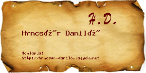 Hrncsár Daniló névjegykártya